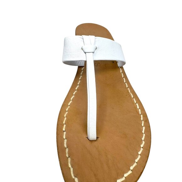 Capri White Leather Double Thong Slide Custom Made in Italy - Picture 7 of 10